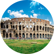 로마 콜로세움의 웅장한 모습과 고대 로마의 대표 건축물