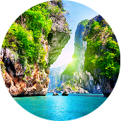 태국 푸켓의 열대 해변과 푸른 바다