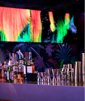 크루즈 선내 럭셔리 스파와 칵테일 바, 카바나 존의 성인 전용 휴식 공간